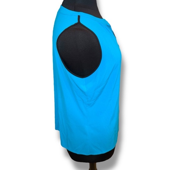CALVIN KLEIN Split V-Neck Trim Sleeveless Top Tank - Teal Plus 1X - Picture 5 of 12